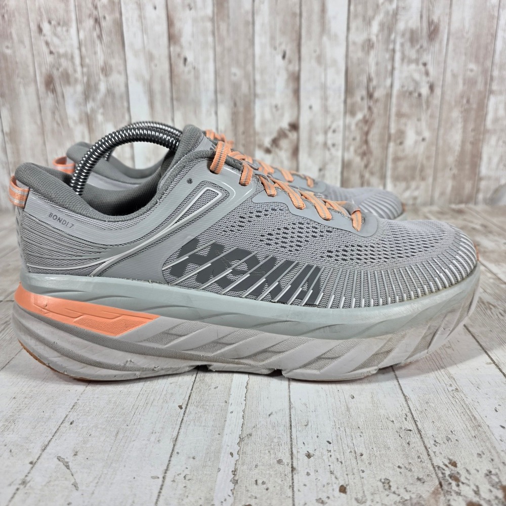Hoka One One Bondi 7 Womens Running Shoes Harbor Mist Sharkskin 1110519 Size 10